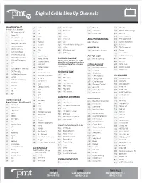 Digital Cable Line up Channels