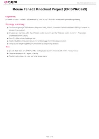 Mouse Fchsd2 Knockout Project (CRISPR/Cas9)