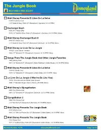 The Jungle Book RECORD CHECKLIST