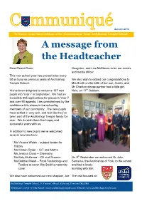 A Message from the Headteacher
