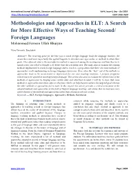 A Search for More Effective Ways of Teaching Second/ Foreign Languages Mohammed Farman Ullah Bhuiyan