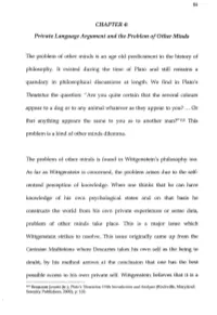 CHAPTER4: Private Language Argument and the Problem of Other Minds