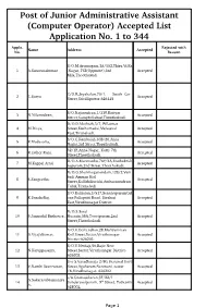 Computer Operator) Accepted List Application No