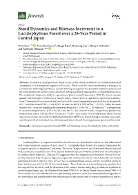 Stand Dynamics and Biomass Increment in a Lucidophyllous Forest Over a 28-Year Period in Central Japan
