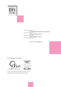 The Implementation of Quotas: African Experiences Quota Report Series