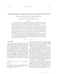 The Kinematic Structure of a Hurricane with Sea Level Pressure Less Than 900 Mb