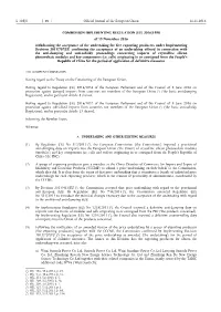 Commission Implementing Regulation (Eu