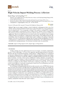 High-Velocity Impact Welding Process: a Review