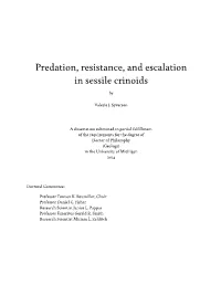 Predation, Resistance, and Escalation in Sessile Crinoids