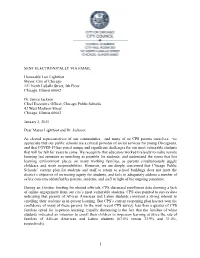 SENT ELECTRONICALLY VIA EMAIL Honorable Lori Lightfoot Mayor