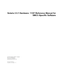 Solaris Reference Manual for SMCC-Specific Software