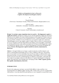 Surveying Children: Cognitive Development and Response Quality in Questionnaire Research