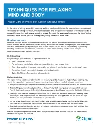 Techniques for Relaxing Mind and Body