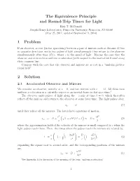 The Equivalence Principle and Round-Trip Times for Light Kirk T