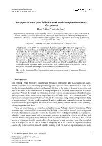 An Appreciation of John Pollock's Work on the Computational Study Of