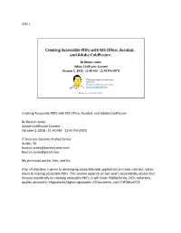 Creating Accessible Pdfs with MS Office, Acrobat, and Adobe Coldfusion
