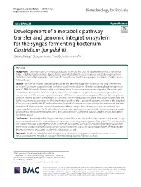 Development of a Metabolic Pathway Transfer and Genomic Integration