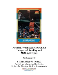 Michael Jordan Activity Bundle Integrated Reading and Math Activities