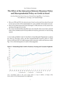 The Effect of the Interaction Between Monetary Policy and Macroprudential Policy on Credit in Israel