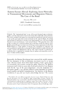 Eastern Europe Abroad: Exploring Actor-Networks in Transnational Movements and Migration History, the Case of the Bund