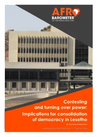 Implications for Consolidation of Democracy in Lesotho by Libuseng Malephane