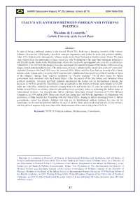 Italy's Atlanticism Between Foreign and Internal