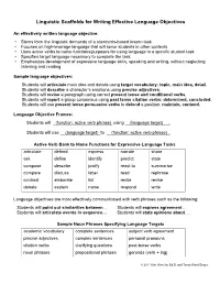 Linguistic Scaffolds for Writing Effective Language Objectives