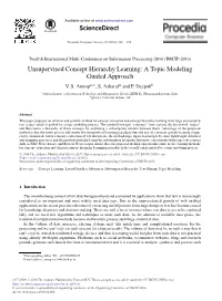 Unsupervised Concept Hierarchy Learning: a Topic Modeling Guided Approach V
