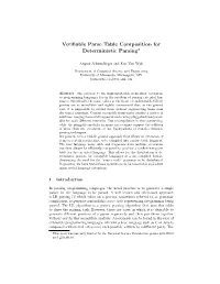 Verifiable Parse Table Composition for Deterministic Parsing*