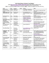 2016 Open Shows Calendar June Edition
