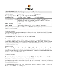 Course Title: Engl