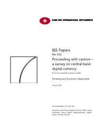 Proceeding with Caution – a Survey on Central Bank Digital Currency by Christian Barontini and Henry Holden