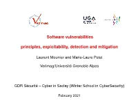 Software Vulnerabilities Principles, Exploitability, Detection and Mitigation