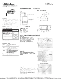 Solid State Sensors 103SR Series Analog Position Sensors