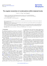 The Angular Momentum of Condensations Within Elephant Trunks
