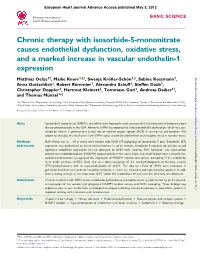 Chronic Therapy with Isosorbide-5-Mononitrate Causes Endothelial Dysfunction, Oxidative Stress, and a Marked Increase in Vascular Endothelin-1 Expression