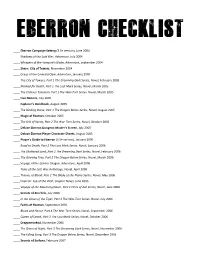 Eberron Checklist