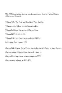Excess Capital Flows and the Burden of Inflation in Open Economies