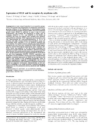 Expression of VEGF and Its Receptors by Myeloma Cells S Kumar1, TE Witzig1, M Timm1, J Haug1, L Wellik1, R Fonseca1, PR Greipp1 and SV Rajkumar1