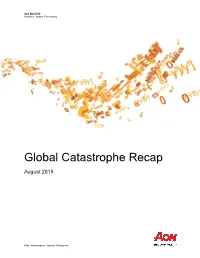 Global Catastrophe Recap August 2015