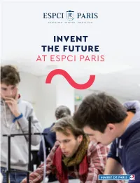 Invent the Future at ESPCI Paris Welcome to an Outstanding Environment for Science