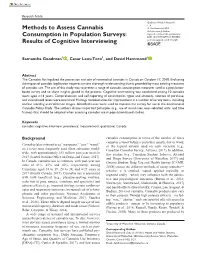 Methods to Assess Cannabis Consumption in Population Surveys