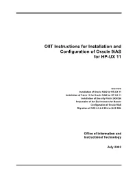Oracle 9Ias Installation & Configuration Instructions for HP