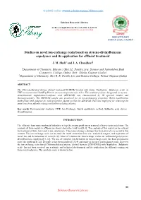 Studies on Novel Ion-Exchange Resin Based on Styrene-Divinylbenzene Copolymer and Its Application for Effluent Treatment