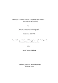 The Development of a Business Model for a Community Radio Station