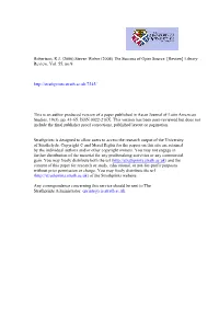 (2006) Steven Weber (2004) the Success of Open Source. [Review] Library Review, Vol