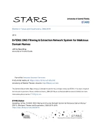 D-FENS: DNS Filtering & Extraction Network System for Malicious Domain Names