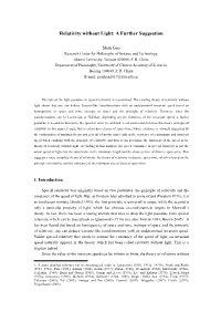 F:\2014 Papers\2009 Papers\Relativity Without Light