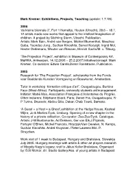 Mark Kremer: Exhibitions, Projects, Teaching (Update: 1.7.06)