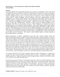 Open Wireless Vs. Licensed Spectrum: Evidence from Market Adoption Yochai Benkler*